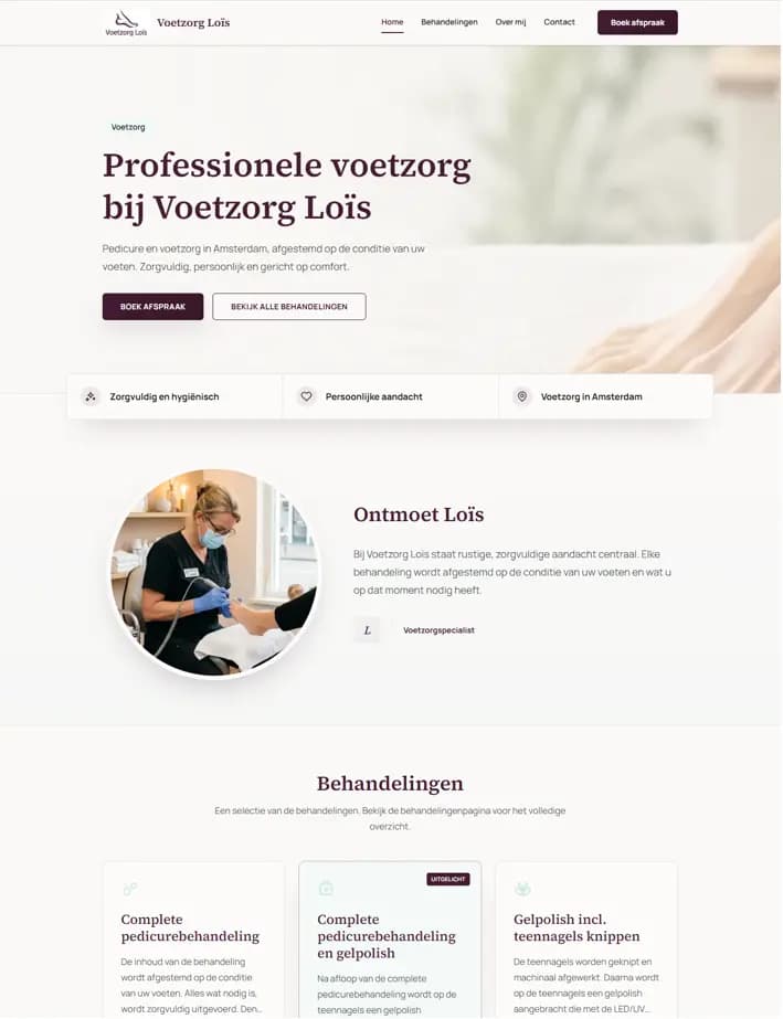 Voorbeeld van een nagelstudio website