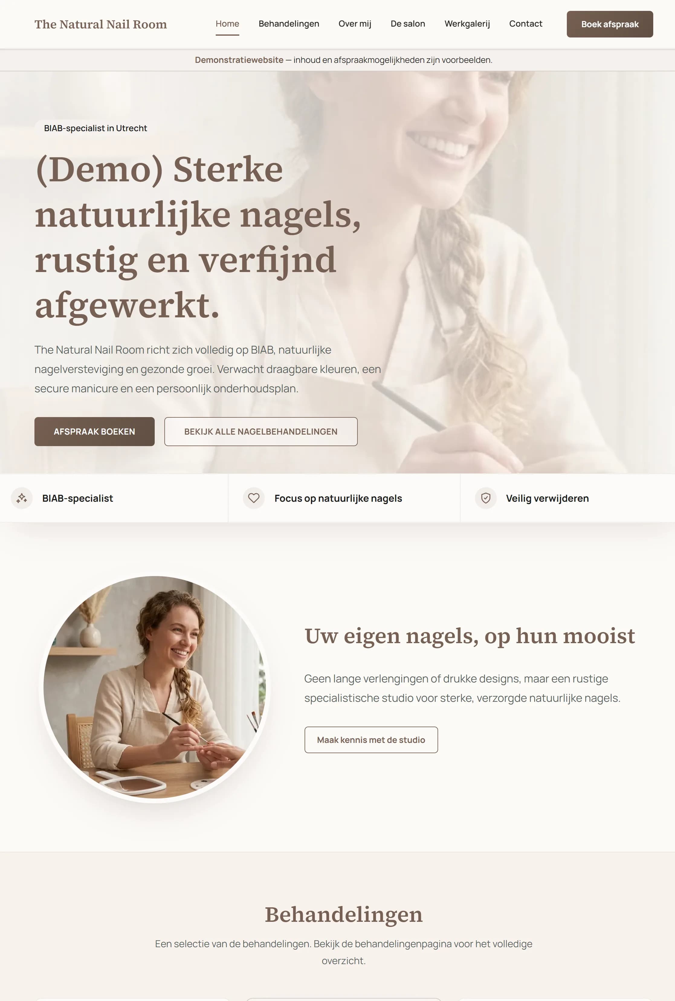 Voorbeeld van een BIAB-website van ManiSite